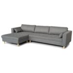 Brandy – Sofa mit Chaiselongue, rechts und links Wendbar, grau - L: 290 x T: 96 x H: 80 cm – Bild 8