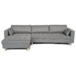 Brandy – Sofa mit Chaiselongue, rechts und links Wendbar, grau - L: 290 x T: 96 x H: 80 cm – Bild 6