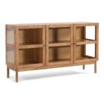 Havana Eiche Glas Anrichte/Schrank mit 3 Türen - 80x40x140 cm – Bild 3