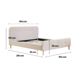 Christian Bettgestell in grau 180x200 cm – Bild 4