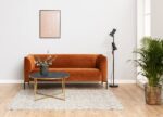 Alisma Couchtisch in schwarzer Marmoroptik mit goldenen Chrombeinen Ø80 cm – Bild 2