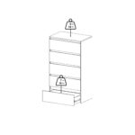 Maise Kommode H:114 x B:65 x T:41 cm mit 5 Schubladen in Eichenoptik – Bild 10