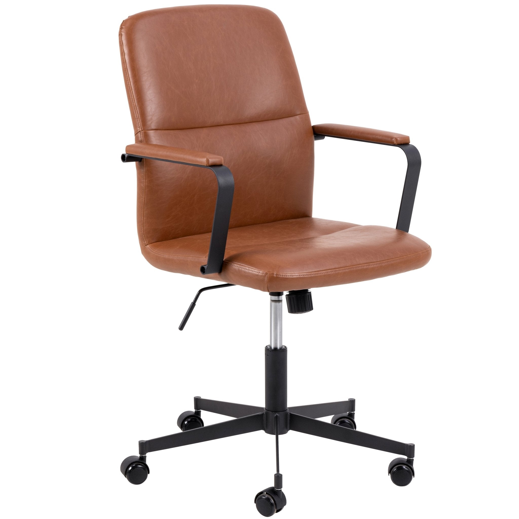 e56888de950ecf82a8d0acd67585c834 Flora Bürostuhl mit Armlehnen in Braun – Bild 1