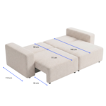Noelle Schlafsofa aus Stoff in Sand – Bild 4