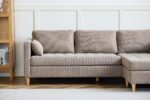 Lulu - Wendesofa mit Chaiselongue rechts und links in Sand - L: 215 x T: 82 x H: 78 cm – Bild 11
