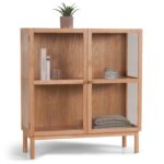 Havana Vitrine aus Eichenfurnier mit 2 Türen -110x40x100 cm – Bild 2