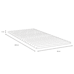 Boxspringbett in Beige 90x200 cm mit 4 cm PU-Schaum Topper, exkl. Bettbeine – Bild 8