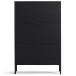Herman Schuhschrank - Schwarzes Metall mit 3 Klappen - 80x26x125cm – Bild 4