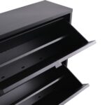 Herman Schuhschrank - Schwarzes Metall mit 2 Klappen - 80x26x89cm – Bild 6