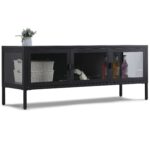 Herman TV-Tisch - Schwarzes Metall/Glas - 130x40x50cm – Bild 3