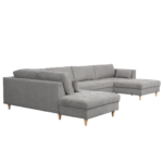 Brandy - U-Sofa - nach rechts gewendet - grau - mit Chaiselong - L: 360 x T: 211 x H: 78 cm – Bild 5