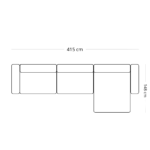 Hailey – Rechtsseitiges Chaiselongue-Modulsofa sand mit 3 Modulen L: 415 x T: 148 x H: 65 cm – Bild 6