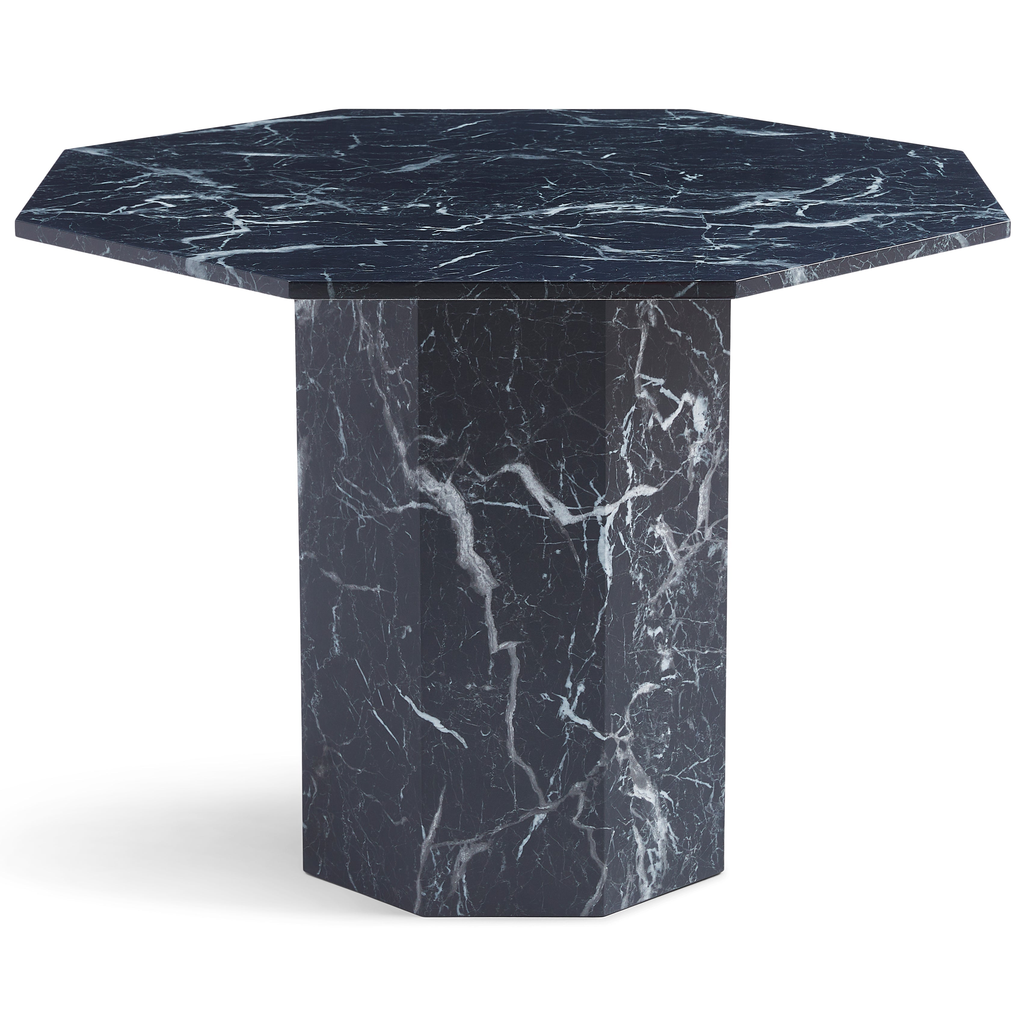 lagoni-sort-marmor-spisebord-rundt-2 Lagoni - Runder Esstisch mit schwarzer Marmoroptik - Ø 100cm – Bild 1