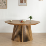 Lewis - Rundes Lamel-Esstisch in Eichenfurnier mit Ausziehfunktion 150/190/230 CM - 2 Erweiterungsplatten enthalten – Bild 7