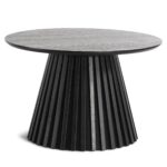 Lewis Lamellen-Couchtisch in schwarzer Eichenoptik Ø70 cm
