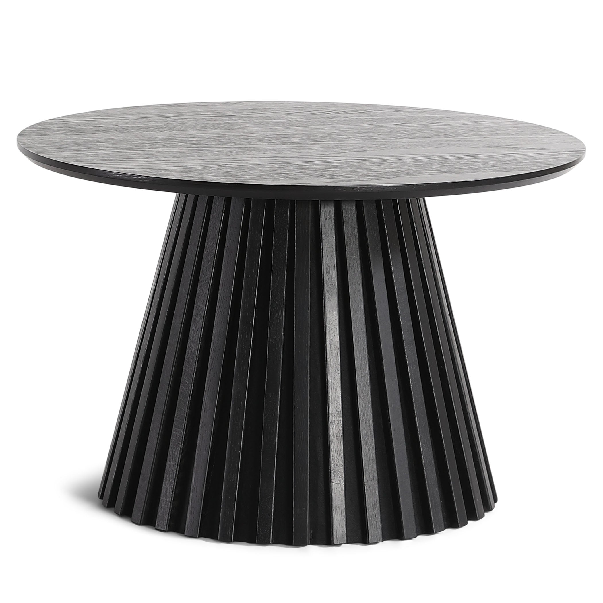 lewissortsofabord Lewis Lamellen-Couchtisch in schwarzer Eichenoptik Ø70 cm – Bild 1