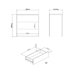 Maise Kommode 70x70x41 cm mit 3 Schubladen in weiß – Bild 8