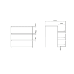 Maise Kommode 70x70x41 cm mit 3 Schubladen in weiß – Bild 9