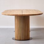 Matteo - Dielentisch mit Lattenrost aus geölter/natürlicher massiver Eiche 240x120x77 cm – Bild 3
