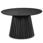 Monica Lamellen-Couchtisch in schwarz Ø78 cm