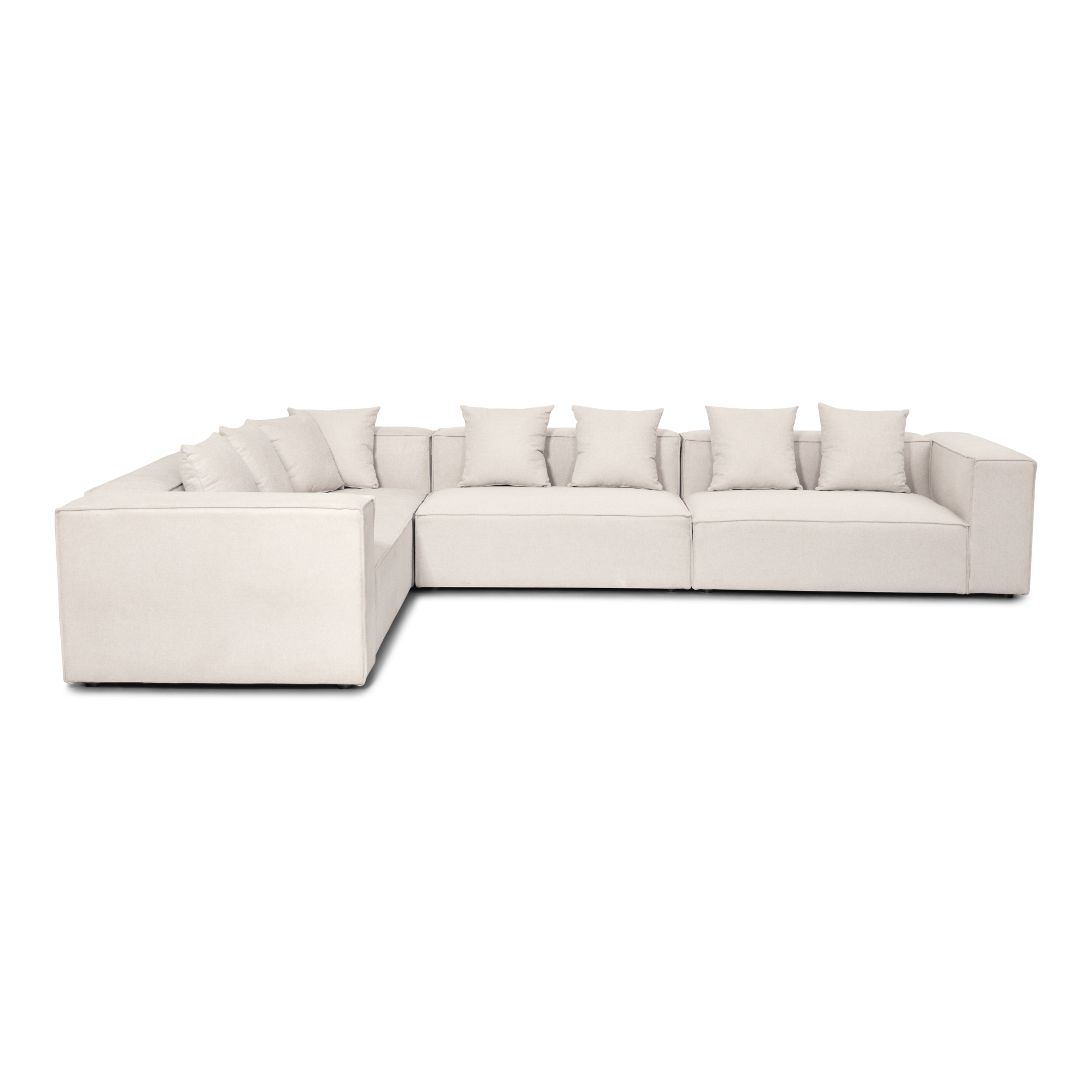 opstilling_1_lige Hailey - Ecksofa, Modulsofa in Beige mit 4 Modulen (Option 1) L: 368 X T: 247 X H: 65 cm – Bild 1