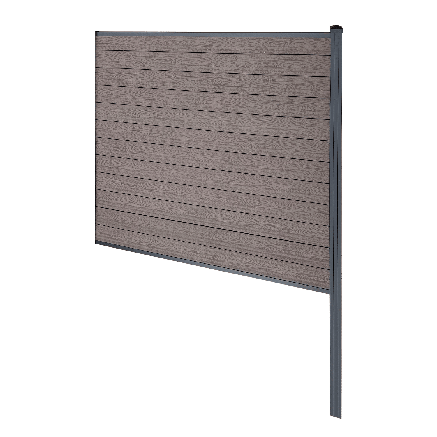 smokedH180xW185-2-3 Finley WPC-Sichtschutzzaun Endmodul - H: 180 x L: 185 cm - Braun – Bild 1