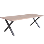 Susan - Esstisch, Eiche Massiv, Weißgeölt, 200x95 cm (Vorbereitet Für Ansteckplatten)