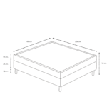 Premium Boxspringbett in Beige 180x200 cm mit 7 cm Memoryschaum-Topper, inkl. Bettbeine in Chrom – Bild 8