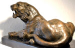 Bronze Tiger Skulptur signiert A.L.Barye auf Marmorsockel – Bild 2