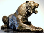 Bronze Tiger Skulptur signiert A.L.Barye auf Marmorsockel – Bild 3