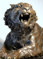 Bronze Tiger Skulptur signiert A.L.Barye auf Marmorsockel – Bild 4