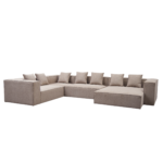 Hailey – U-Sofa Modulsofa in Sand mit 4 Modulen – Rechtsseitige Chaiselongue L: 368 x T: 247 x H: 65 cm – Bild 5