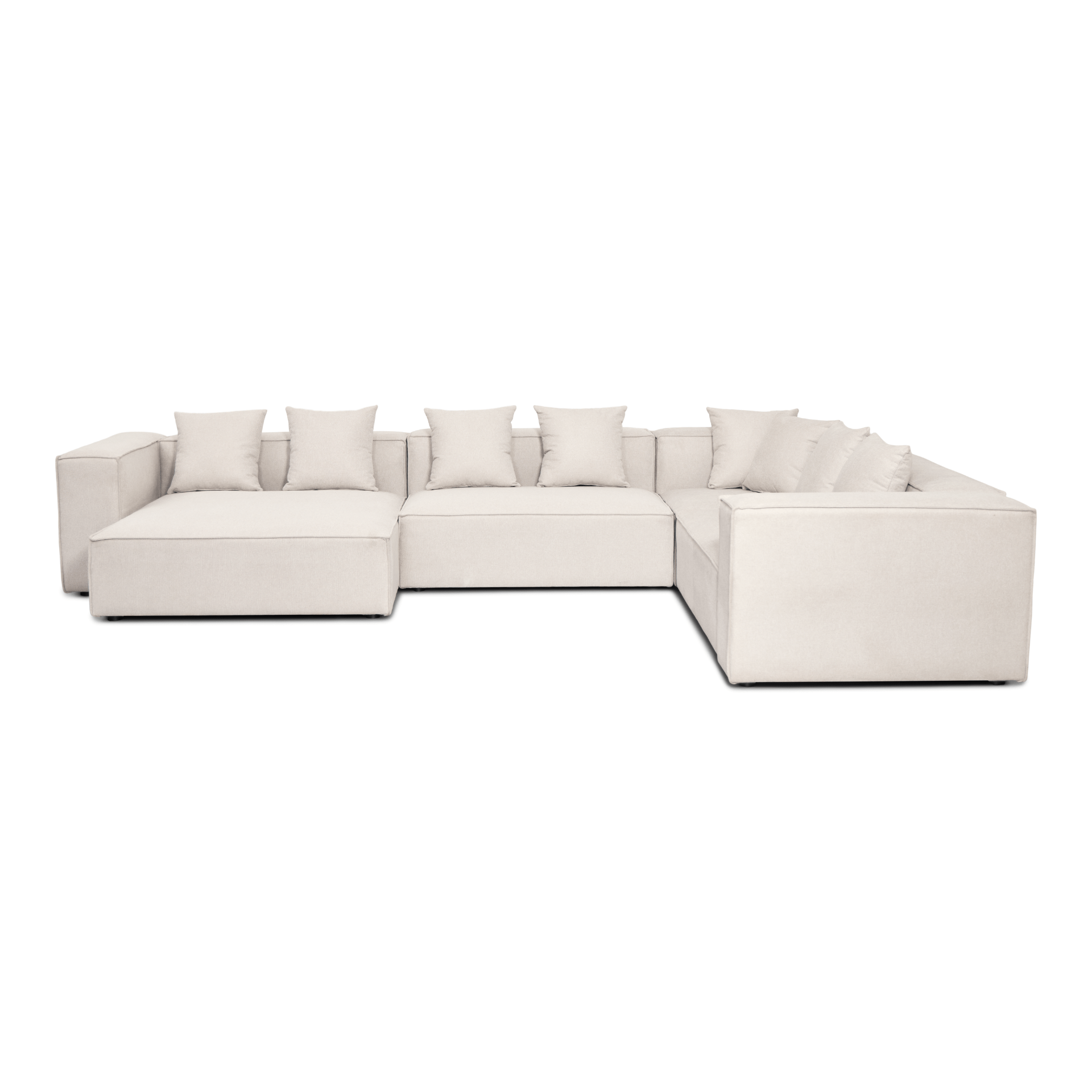 venstre_5 Hailey - Wohnlandschaften, Modulsofa in Beige mit 4 Elemente - Chaiselongue, links L: 368 X T: 247 X H: 65 cm – Bild 1
