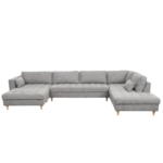 Brandy - U-Sofa - nach links gewendet - grau - mit Chaiselong - L: 360 x T: 211 x H: 78 cm