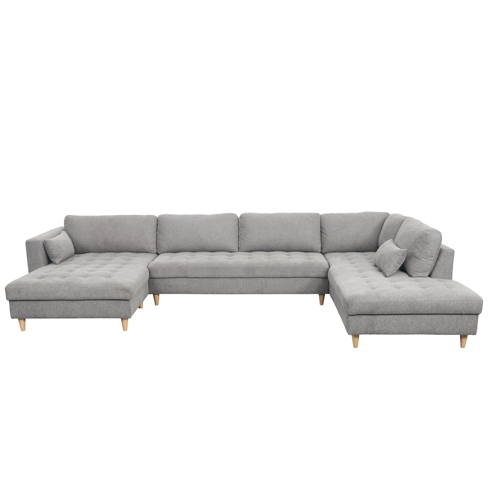 venstrevendt Brandy - U-Sofa - nach links gewendet - grau - mit Chaiselong - L: 360 x T: 211 x H: 78 cm – Bild 1