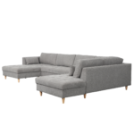 Brandy - U-Sofa - nach links gewendet - grau - mit Chaiselong - L: 360 x T: 211 x H: 78 cm – Bild 7