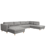 Brandy - U-Sofa - nach links gewendet - grau - mit Chaiselong - L: 360 x T: 211 x H: 78 cm – Bild 2