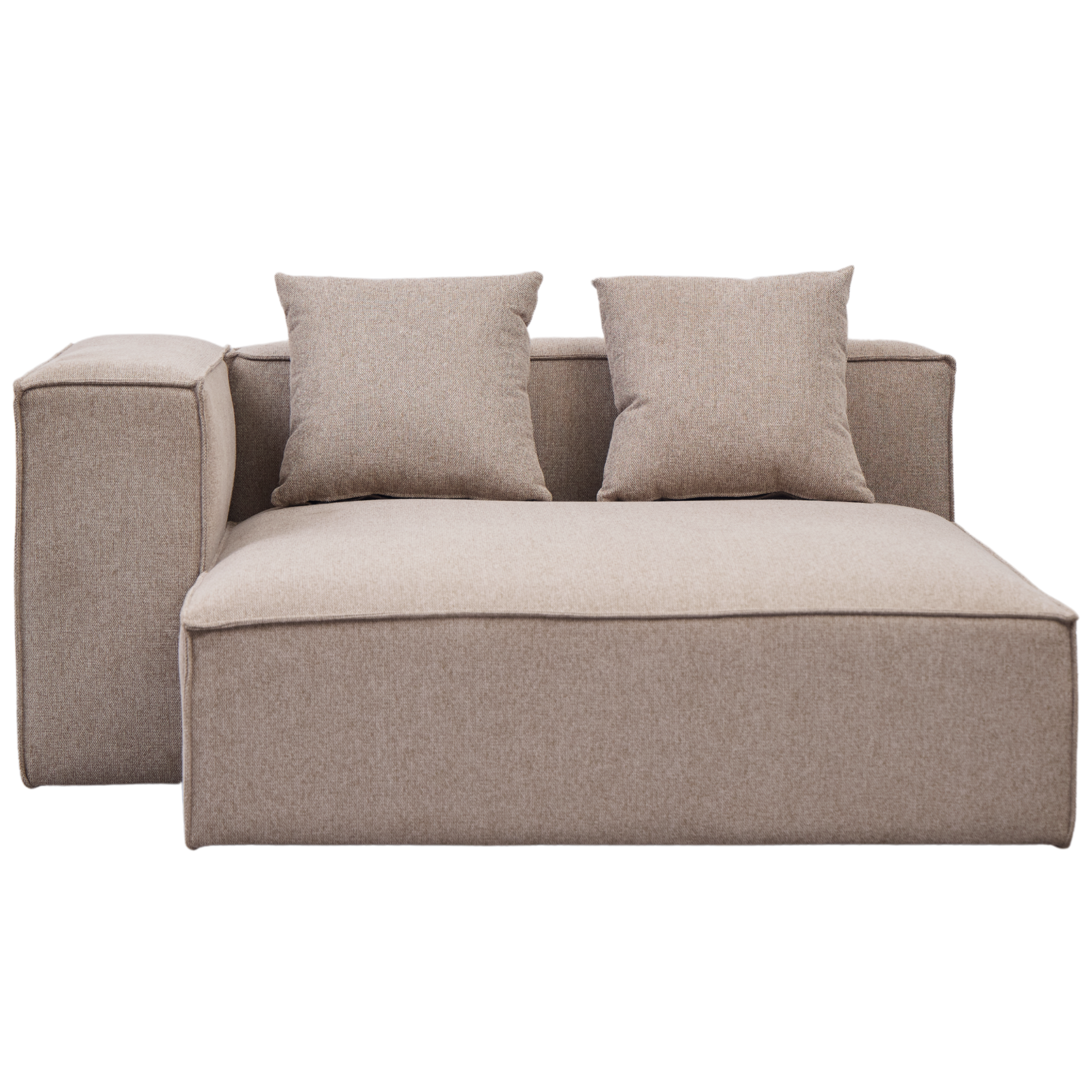 venstrevendtchaiselong_67328731-2bd2-4218-a5f7-47ff20fbab78 Hailey – linkes Récamiere-Modul in Sand, L: 147 x T: 148 x H: 65 cm – Bild 1