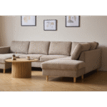 Jennifer linksgewandtes U-Sofa in Sand mit Chaiselongue - L: 300 x T: 208 x H: 82 cm – Bild 6