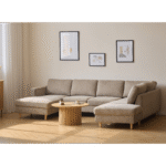 Jennifer linksgewandtes U-Sofa in Sand mit Chaiselongue - L: 300 x T: 208 x H: 82 cm – Bild 7