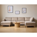 Jennifer linksgewandtes U-Sofa in Sand mit Chaiselongue - L: 300 x T: 208 x H: 82 cm – Bild 9